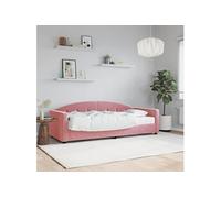 vidaXL Lit de jour avec matelas rose 80x200 cm velours