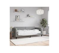 Vidaxl Lit De Jour Avec Matelas Gris Clair 80x200 Cm Tissu Gris
