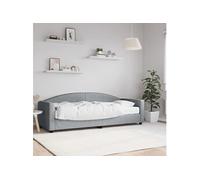 Vidaxl Lit De Jour Avec Matelas Gris Clair 80x200 Cm Tissu Gris