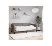 Vidaxl Lit De Jour Avec Matelas Taupe 80x200 Cm Tissu Gris
