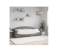 Vidaxl Lit De Jour Avec Matelas Taupe 80x200 Cm Tissu Gris