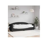 Vidaxl Lit De Jour Avec Matelas Noir 80x200 Cm Tissu Noir