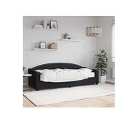 Vidaxl Lit De Jour Avec Matelas Noir 80x200 Cm Tissu Noir