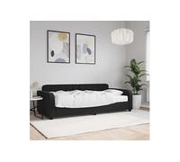 Vidaxl Lit De Jour Avec Matelas Noir 90x190 Cm Velours Noir