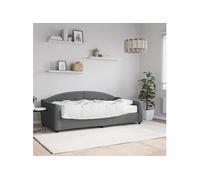 Slaapbank met matras 90x190 cm stof donkergrijs3197523