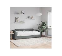 Vidaxl Lit De Jour Avec Matelas Gris Foncé 90x190 Cm Tissu Gris