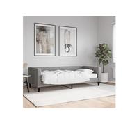 Vidaxl Lit De Jour Avec Matelas Gris Clair 90x190 Cm Tissu Gris