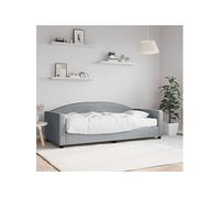 Slaapbank met matras 90x190 cm stof lichtgrijs3197180
