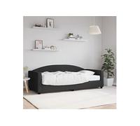 Vidaxl Lit De Jour Avec Matelas Noir 90x190 Cm Tissu Noir
