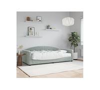Slaapbank met matras 90x200 cm fluweel lichtgrijs3197277