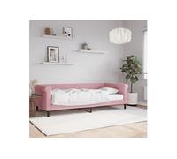 Vidaxl Lit De Jour Avec Matelas Rose 90x200 Cm Velours Rose