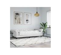 Vidaxl Lit De Jour Avec Matelas Blanc 90x200 Cm Similicuir Blanc