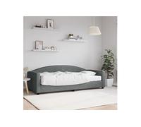 Vidaxl Lit De Jour Avec Matelas Gris Foncé 90x200 Cm Tissu Gris