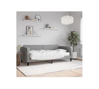 Slaapbank met matras 90x200 cm stof lichtgrijs3196798
