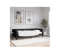 Lit de Jour avec Matelas, Canapé-lit, Lit d'Invité, Meuble de Chambre à Coucher Salle de Séjour, Moderne, Noir 90x200 cm Tissu