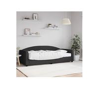 Vidaxl Lit De Jour Avec Matelas Noir 90x200 Cm Tissu Noir