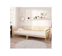 Vidaxl Lit De Repos Avec Matelas 90x200 Cm Bois De Pin Massif Marron