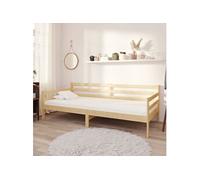 Vidaxl Lit De Repos Avec Matelas 90x200 Cm Bois De Pin Massif Marron