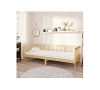 Vidaxl Lit De Repos Avec Matelas 90x200 Cm Bois De Pin Massif Marron
