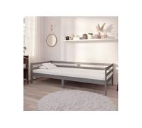 Slaapbank met matras massief grenenhout grijs 90x200 cm3083556