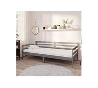 Slaapbank met matras massief grenenhout grijs 90x200 cm3083581