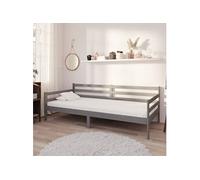 Vidaxl Lit De Repos Avec Matelas 90x200 Cm Gris Bois De Pin Massif Marron