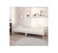 Vidaxl Lit Avec Matelas 90x200 Cm Blanc Bois De Pin Massif Blanc