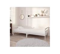 Vidaxl Lit De Repos Avec Matelas 90x200 Cm Blanc Bois De Pin Massif Blanc