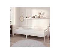 Vidaxl Lit De Repos Avec Matelas 90x200 Cm Blanc Bois De Pin Massif Blanc