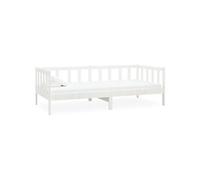Vidaxl Lit De Repos Avec Matelas 90x200 Cm Blanc Bois De Pin Massif Blanc