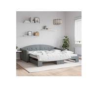 vidaXL Lit de jour avec gigogne sans matelas gris clair 100x200 cm