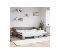 vidaXL Lit de jour extensible Taupe 100x200 cm Tissu