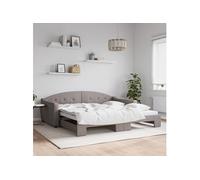 Vidaxl Lit De Jour Avec Lit Gigogne Taupe 100x200 Cm Tissu Gris