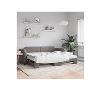 Vidaxl Lit De Jour Avec Lit Gigogne Taupe 100x200 Cm Tissu Gris