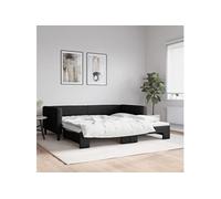 Vidaxl Lit De Jour Avec Lit Gigogne Noir 100x200 Cm Tissu Noir