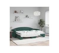 vidaXL Slaapbank met onderschuifbed 80x200 cm fluweel donkergroen3197296 Vert G