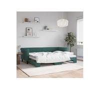 Slaapbank met onderschuifbed 80x200 cm fluweel donkergroen3197766