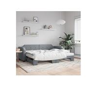 Vidaxl Lit De Jour Avec Gigogne Sans Matelas Gris Clair 80x200 Cm Gris