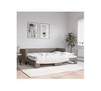 vidaXL Lit de jour avec lit gigogne taupe 80x200 cm tissu