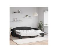 vidaXL Slaapbank met onderschuifbed 80x200 cm stof zwart3197185 Noir G