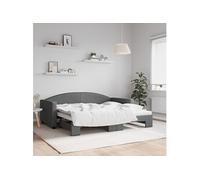 Vidaxl Lit De Jour Avec Gigogne Sans Matelas Gris Foncé 90x190 Cm Gris