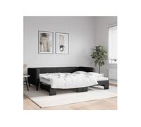 Vidaxl Lit De Jour Avec Lit Gigogne Noir 90x200 Cm Tissu Noir
