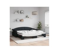 Vidaxl Lit De Jour Avec Lit Gigogne Noir 90x200 Cm Tissu Noir