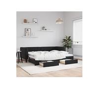 Slaapbank met onderschuifbed en lades 80x200 cm fluweel zwart3196736
