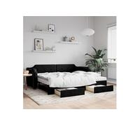 Lit de jour gris foncé 90x200 cm tissu canapé-lit vidaXL