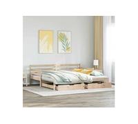 Vidaxl Lit De Jour Et Lit Gigogne Et Tiroirs 80x200 Cm Bois Pin Massif Multicolore