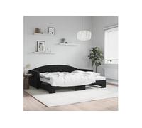Vidaxl Lit De Jour Avec Gigogne Et Matelas Noir 90x190 Cm Velours Multicolore