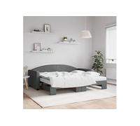 Slaapbank onderschuifbed matrassen 90x190 cm stof donkergroen3197217