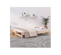 Lit Coulissant Marron Miel 2x(90x200) cm Bois de Pin Solide Lit de Jour vidaXL