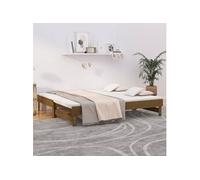 vidaXL Lit coulissant Marron miel 2x(75x190) cm Bois de pin massif